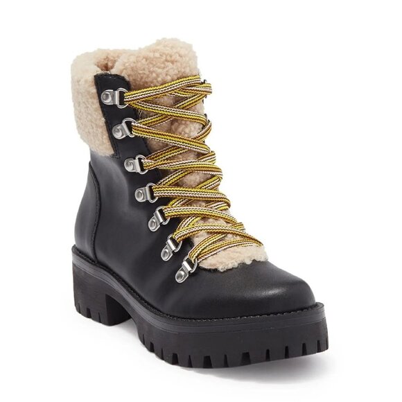 🎁 STEVE MADDEN Aniko Faux Fur Lace-up Boot - Picture 1 of 7
